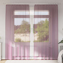 voile-gardiner med stanglommer 2 stk lilla