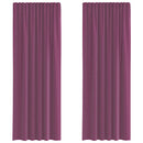 voile-gardiner med stanglommer 2 stk lilla