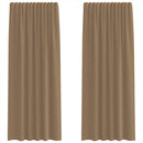 voile-gardiner med stanglommer 2 stk lysebrun