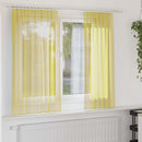 voile-gardiner med stanglommer 2 stk gul