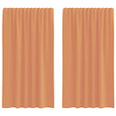 voile-gardiner med stanglommer 2 stk terrakotta