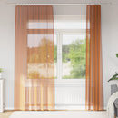voile-gardiner med stanglommer 2 stk terrakotta