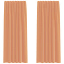 voile-gardiner med stanglommer 2 stk terrakotta