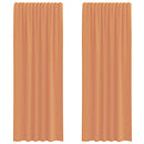 voile-gardiner med stanglommer 2 stk terrakotta
