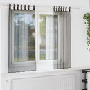 voile-gardiner med fane i toppen 2 stk. sort
