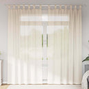 voile-gardiner med fane i toppen 2 stk. cremefarvet