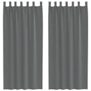 voile-gardiner med løkker 2 stk. 140x245 cm mørkegrå