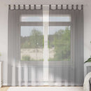 voile-gardiner med løkker 2 stk. 140x245 cm mørkegrå