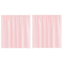 voile-gardiner med løkker 2 stk. 140x140 cm lyserød