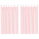 voile-gardiner med løkker 2 stk. 140x175 cm lyserød