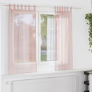 voile-gardiner med løkker 2 stk. 140x175 cm lyserød