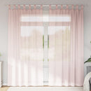 voile-gardiner med løkker 2 stk. 140x225 cm lyserød