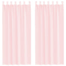 voile-gardiner med løkker 2 stk. 140x245 cm lyserød