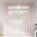 voile-gardiner med løkker 2 stk. 140x245 cm lyserød
