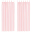 voile-gardiner med løkker 2 stk. 140x260 cm lyserød