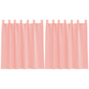 voile-gardiner med løkker 2 stk. 140x140 cm lyserød