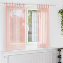 voile-gardiner med løkker 2 stk. 140x140 cm lyserød