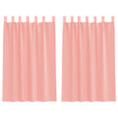 voile-gardiner med løkker 2 stk. 140x175 cm lyserød
