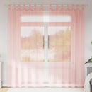 voile-gardiner med løkker 2 stk. 140x225 cm lyserød