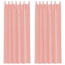 voile-gardiner med løkker 2 stk. 140x260 cm lyserød