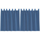 voile-gardiner med løkker 2 stk. 140x140 cm kongeblå