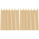 voile-gardiner med løkker 2 stk. 140x140 cm sandfarvet