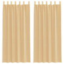 voile-gardiner med løkker 2 stk. 140x245 cm sandfarvet