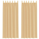 voile-gardiner med løkker 2 stk. 140x260 cm sandfarvet