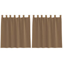 voile-gardiner med løkker 2 stk. 140x140 cm lysebrun