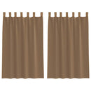 voile-gardiner med løkker 2 stk. 140x175 cm lysebrun
