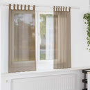 voile-gardiner med løkker 2 stk. 140x175 cm lysebrun