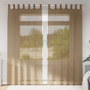 voile-gardiner med løkker 2 stk. 140x245 cm lysebrun