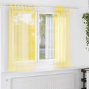 voile-gardiner med løkker 2 stk. 140x175 cm gul