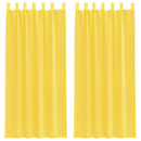voile-gardiner med løkker 2 stk. 140x225 cm gul