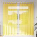 voile-gardiner med løkker 2 stk. 140x225 cm gul