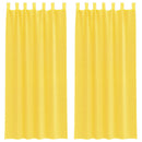 voile-gardiner med løkker 2 stk. 140x245 cm gul