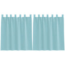 voile-gardiner med løkker 2 stk. 140x140 cm turkis