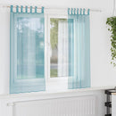 voile-gardiner med løkker 2 stk. 140x140 cm turkis