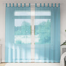 voile-gardiner med løkker 2 stk. 140x225 cm turkis