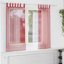 voile-gardiner med løkker 2 stk. 140x175 cm vinrød