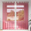 voile-gardiner med løkker 2 stk. 140x225 cm vinrød