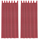 voile-gardiner med løkker 2 stk. 140x245 cm vinrød