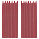 voile-gardiner med løkker 2 stk. 140x260 cm vinrød