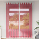 voile-gardiner med løkker 2 stk. 140x260 cm vinrød
