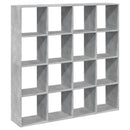bogskab 137,5x29x137,5 cm konstrueret træ betongrå