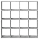 bogskab 137,5x29x137,5 cm konstrueret træ betongrå