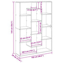 bogreol 102x29x143 cm konstrueret træ hvid