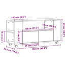 tv-bord med hjul 102x34,5x43 cm konstrueret træ antikt træ