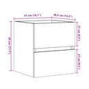 skab til håndvask 41x38,5x45 cm konstrueret træ sonoma-eg