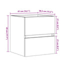 skab til håndvask 41x38,5x45 cm konstrueret træ betongrå